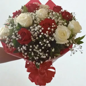 Buquê Misto Rosas (Vermelhas e Brancas)